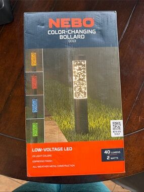 NEBO Color-Changing Bollard Low-Voltage LED - Black/Multicolor